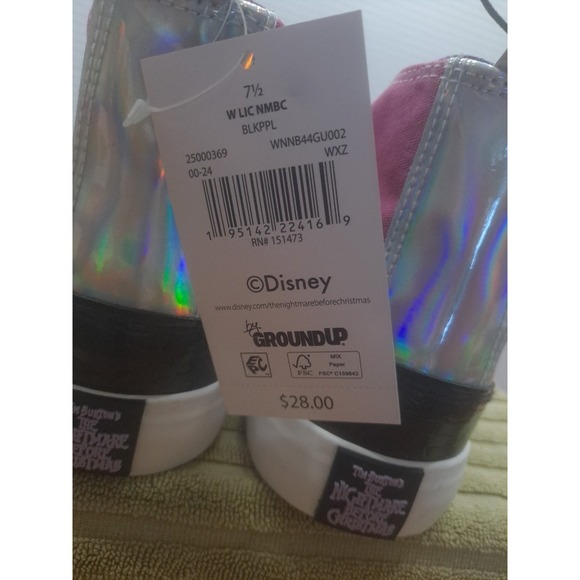 NWT Disney The Nightmare Before Christmas Women's High Top Shoes Size 7.5 Skelli - Picture 7 of 13